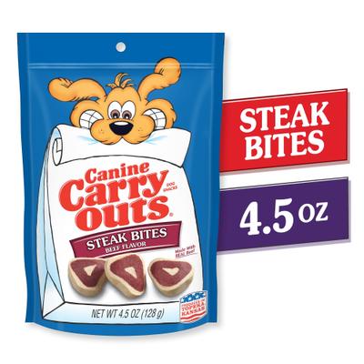 Show full view: Canine Carry Outs Steak Bites Beef Flavor Dog Treats, 4.5-oz bag slide 3 of 8