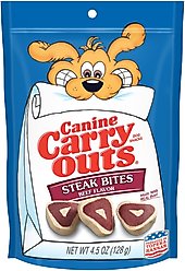 Canine Carry Outs Steak Bites Beef Flavor Dog Treats, 4.5-oz bag