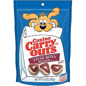 Canine Carry Outs Steak Bites Beef Flavor Dog Treats, 4.5-oz bag