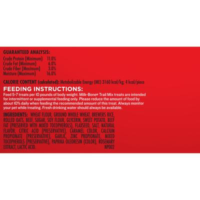 Show full view: Milk-Bone Trail Mix with Real Beef & Sweet Potato Chewy & Crunchy Dog Treats, 9-oz bag slide 8 of 10