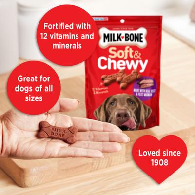 Show full view: Milk-Bone Soft & Chewy Beef & Filet Mignon Recipe Dog Treats, 5.6-oz bag slide 6 of 11