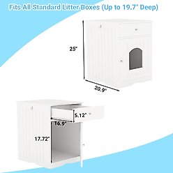 Yafylly Furniture Style Nightstand Cabinet Hidden Cat Litter Box, White, Medium slide 2 of 8