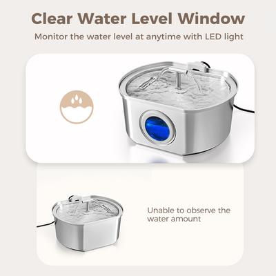 Show full view: Neareal VB-01 Stainless Steel Automatic Cat Water Fountain with 4 Filters & 4 Sponge, 108-oz slide 7 of 9