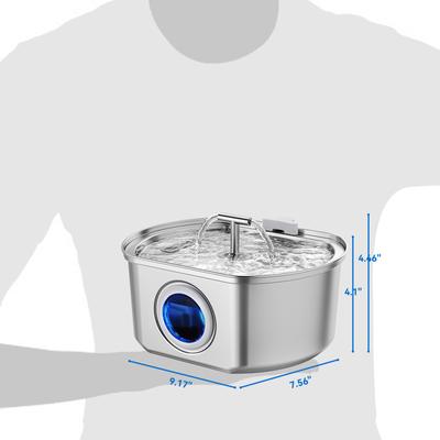 Show full view: Neareal VB-01 Stainless Steel Automatic Cat Water Fountain with 4 Filters & 4 Sponge, 108-oz slide 8 of 9