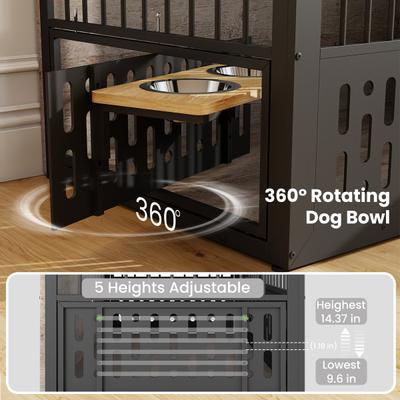 Show full view: Yafylly Indoor Heavy Duty Double Door Dog Crate, Large, Grey slide 4 of 8