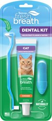 TropiClean Chicken Flavored Fresh Breath Toothbrush & Toothpaste Cat Dental Care Kit, 2.5-fl oz
