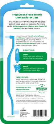 Show full view: TropiClean Chicken Flavored Fresh Breath Toothbrush & Toothpaste Cat Dental Care Kit, 2.5-fl oz slide 3 of 10