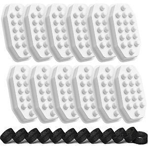 Neareal Stainless Steel Cat Water Fountain Replacement Filters & Pre-Filter Sponges, 12 count