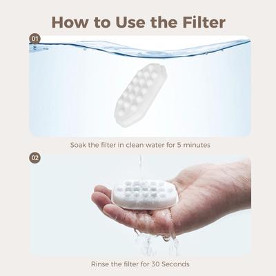 Show full view: Neareal Stainless Steel Cat Water Fountain Replacement Filters & Pre-Filter Sponges, 12 count slide 7 of 9