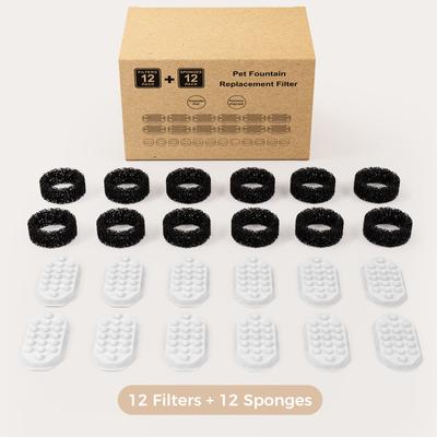 Show full view: Neareal Stainless Steel Cat Water Fountain Replacement Filters & Pre-Filter Sponges, 12 count slide 9 of 9
