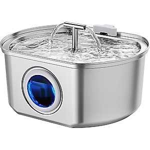 Neareal VB-01 Stainless Steel Automatic Cat Water Fountain with 1 Filter & 1 Sponge, 108-oz