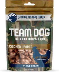 Team Dog Whole Chicken Hearts Freeze-Dried Dog Treats, 4.5-oz bag