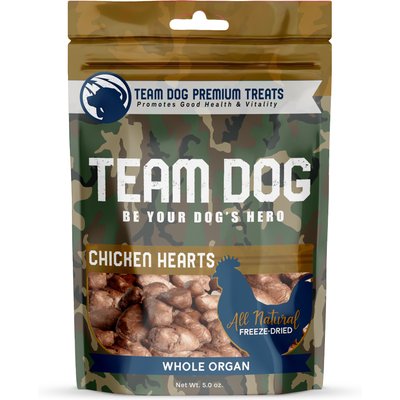 Team Dog Team Dog Whole Chicken Hearts Freeze-Dried Dog Treats, 4.5-oz bag