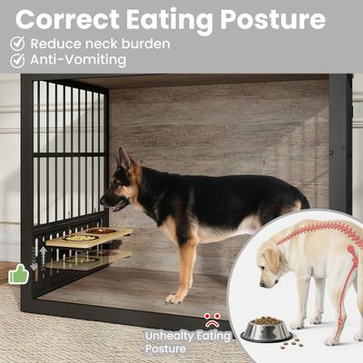 Show full view: Yafylly Indoor Heavy Duty Double Door Dog Crate, Large, Grey slide 6 of 8