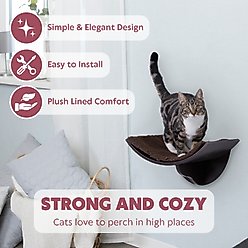 TRIXIE Bed Wall Mounted Cat Shelf, Espresso-Brown slide 2 of 5