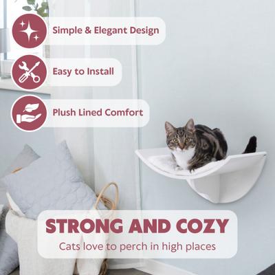 Show full view: TRIXIE Bed Wall Mounted Cat Shelf, White slide 2 of 6