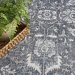 Nourison Astra Machine Washable ASW20 Floral Area Rug, Slate, 94 x 120-in slide 2 of 9