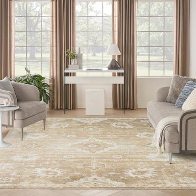 Show full view: Nourison Astra Machine Washable ASW19 Floral Area Rug, Ivory Gold, 94 x 120-in slide 9 of 9