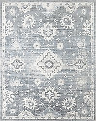 Nourison Astra Machine Washable ASW19 Floral Area Rug, Denim, 94 x 120-in