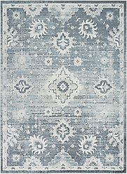 Nourison Astra Machine Washable ASW19 Floral Area Rug, Denim, 63 x 84-in