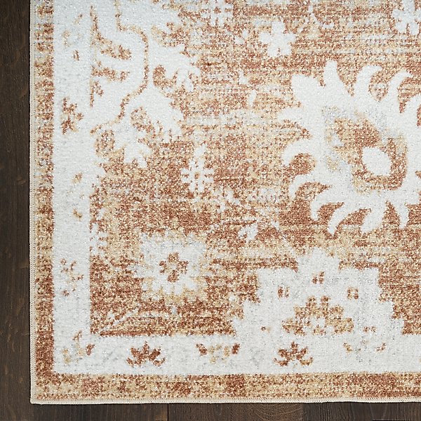 Show full view: Nourison Astra Machine Washable ASW19 Floral Area Rug, Copper, 94 x 120-in slide 2 of 9