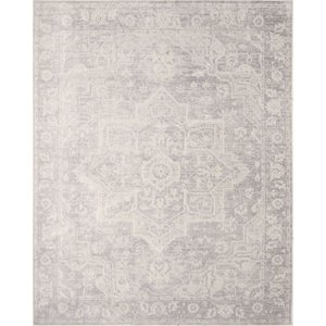 Nourison Astra Machine Washable ASW12 Area Rug, Grey, 94 x 120-in