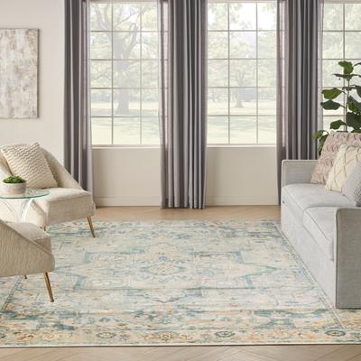 Show full view: Nourison Astra Machine Washable ASW12 Area Rug, Light Blue, 94 x 120-in slide 10 of 10