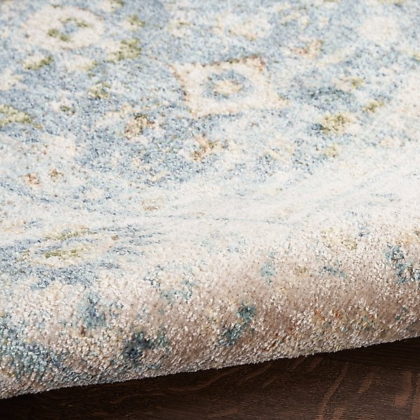 Show full view: Nourison Astra Machine Washable ASW16 Floral Area Rug, Teal Beige, 94 x 120-in slide 3 of 9