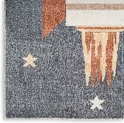 Nourison Astra Machine Washable ASW06 Graphic Area Rug, Sky Blue, 94 x 120-in slide 2 of 9