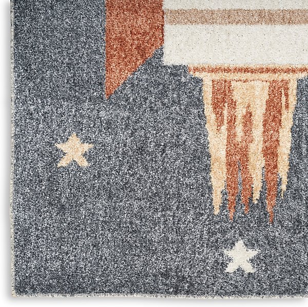 Show full view: Nourison Astra Machine Washable ASW06 Graphic Area Rug, Sky Blue, 94 x 120-in slide 6 of 9