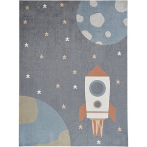 Nourison Astra Machine Washable ASW06 Graphic Area Rug, Sky Blue, 94 x 120-in