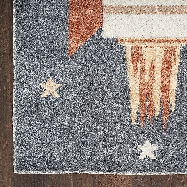 Show full view: Nourison Astra Machine Washable ASW06 Graphic Area Rug, Sky Blue, 94 x 120-in slide 2 of 9