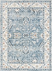 Nourison Astra Machine Washable ASW20 Floral Area Rug, Blue, 63 x 84-in