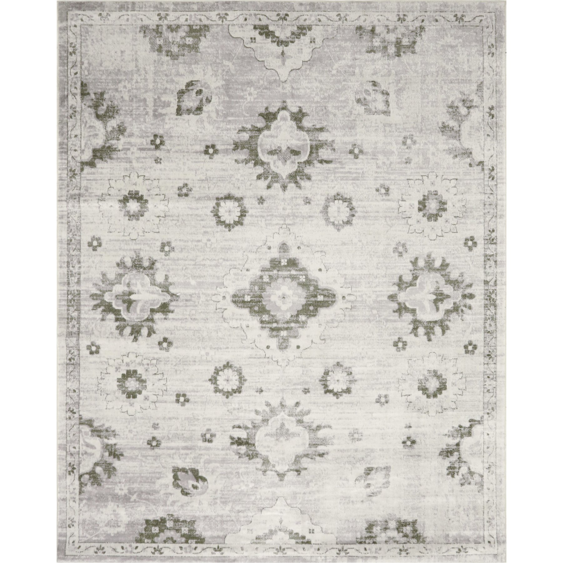 Nourison Astra Machine Washable ASW19 Floral Area Rug, Ivory, 94 x 120-in