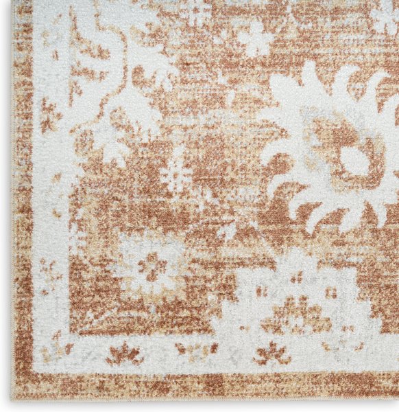 Show full view: Nourison Astra Machine Washable ASW19 Floral Area Rug, Copper, 94 x 120-in slide 6 of 9