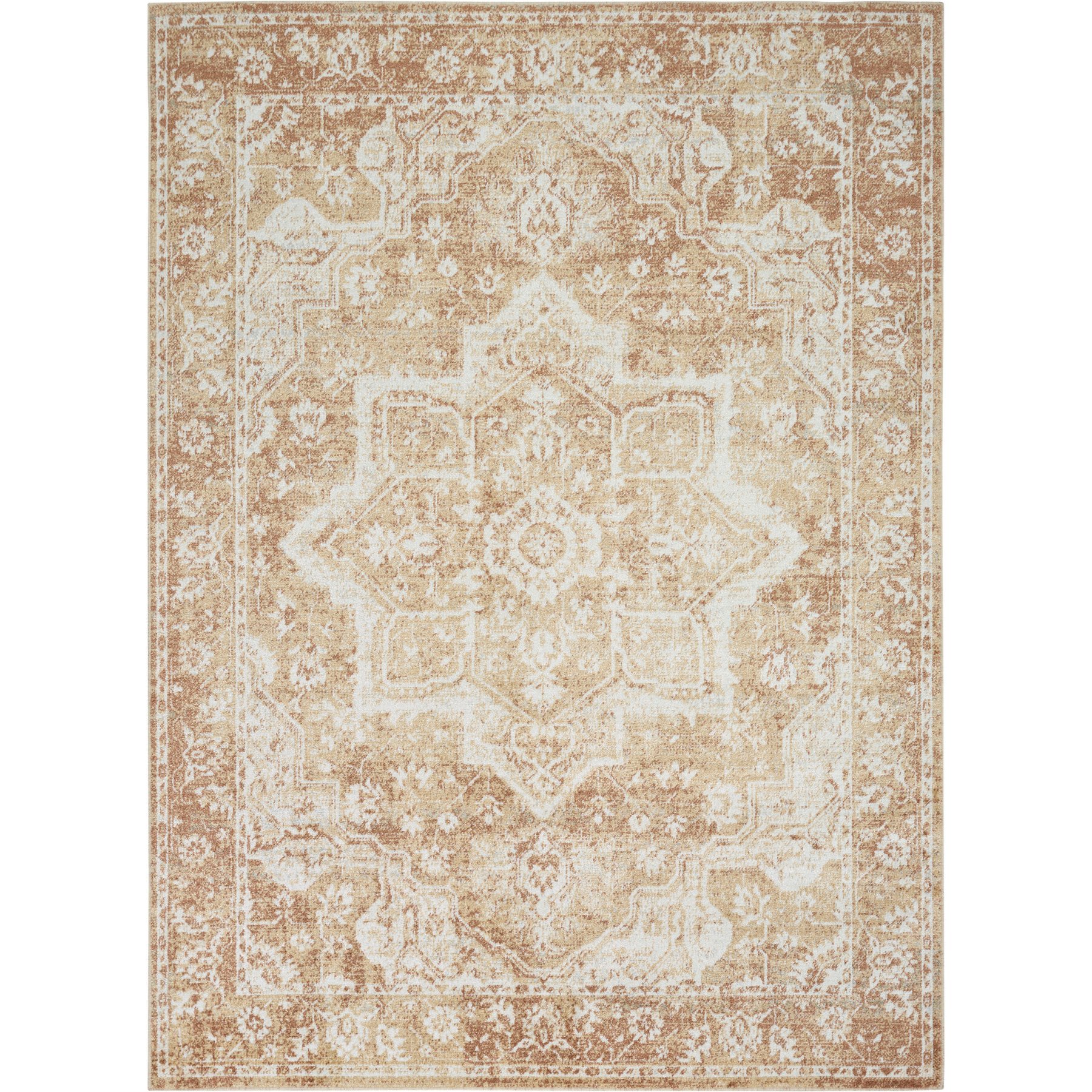 Nourison Astra Machine Washable ASW12 Area Rug, Rust, 63 x 84-in