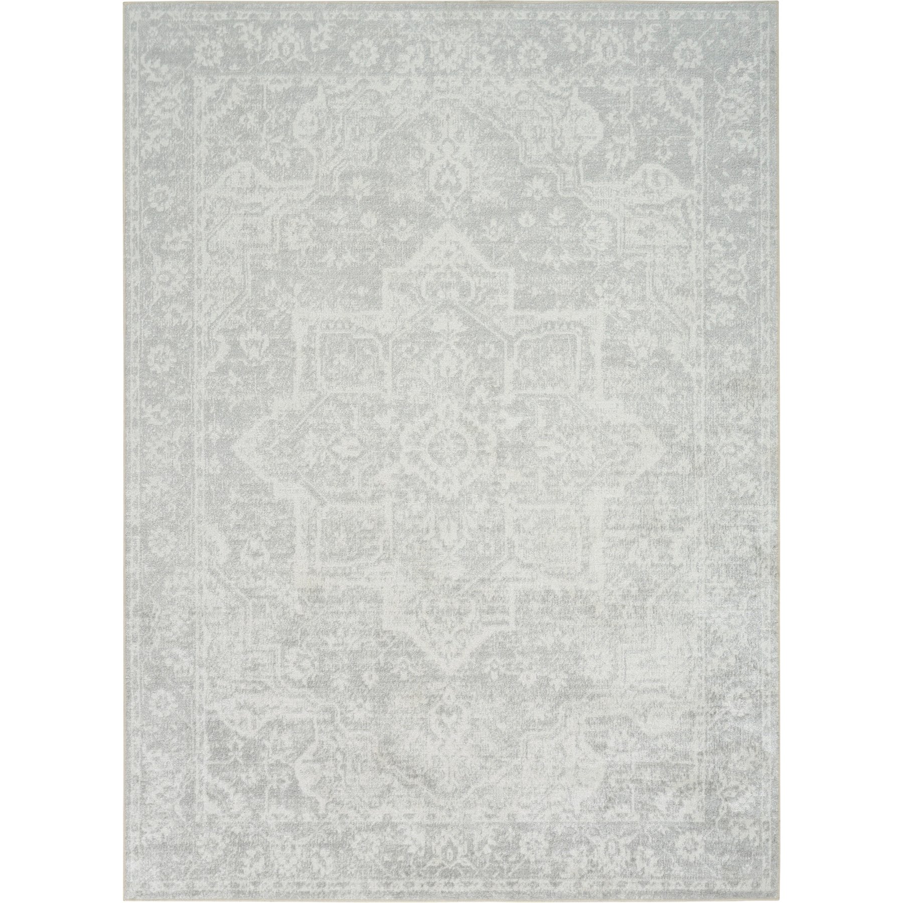 Nourison Astra Machine Washable ASW12 Area Rug, Grey, 63 x 84-in