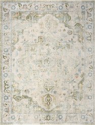 Nourison Astra Machine Washable ASW12 Area Rug, Blue Green, 94 x 120-in