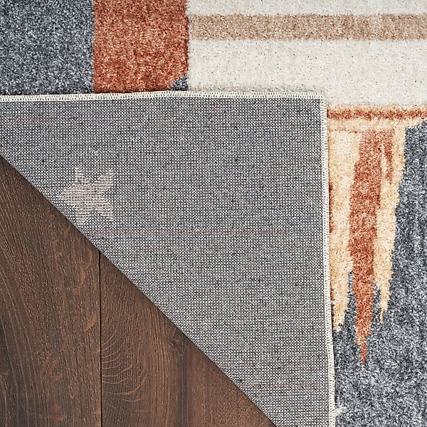 Show full view: Nourison Astra Machine Washable ASW06 Graphic Area Rug, Sky Blue, 94 x 120-in slide 5 of 9