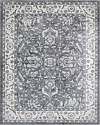 Nourison Astra Machine Washable ASW20 Floral Area Rug, Slate, 94 x 120-in slide 1 of 9
