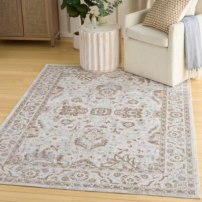 Show full view: Nourison Astra Machine Washable ASW20 Floral Area Rug, Grey, 63 x 84-in slide 3 of 5