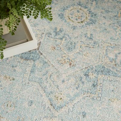 Show full view: Nourison Astra Machine Washable ASW12 Area Rug, Light Blue, 94 x 120-in slide 9 of 10