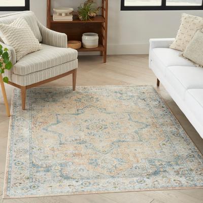 Show full view: Nourison Astra Machine Washable ASW12 Area Rug, Beige Blue, 63 x 84-in slide 7 of 9