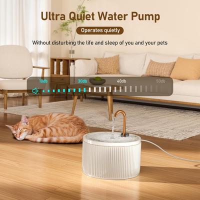 Show full view: EOX Ceramic with Copper Faucet Dog & Cat Water Fountain, Beige, 71-oz slide 3 of 7