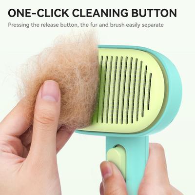 Show full view: aumuca Self Cleaning Slicker Brush, Aqua Blue slide 4 of 12