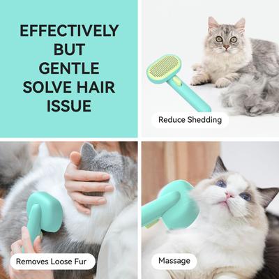 Show full view: aumuca Self Cleaning Slicker Brush, Aqua Blue slide 2 of 12