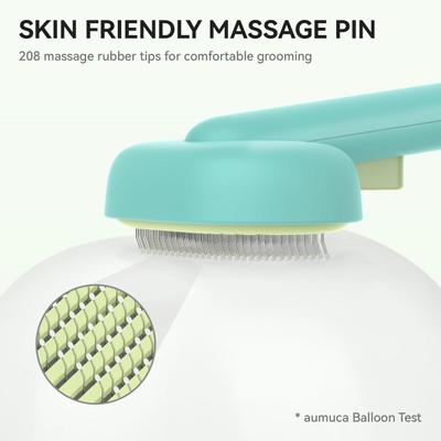 Show full view: aumuca Self Cleaning Slicker Brush, Aqua Blue slide 5 of 12