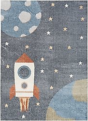 Nourison Astra Machine Washable ASW06 Graphic Area Rug, Sky Blue, 63 x 84-in