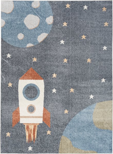 Show full view: Nourison Astra Machine Washable ASW06 Graphic Area Rug, Sky Blue, 63 x 84-in slide 1 of 9