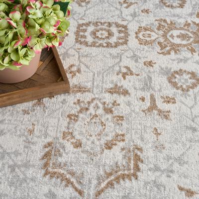 Show full view: Nourison Astra Machine Washable ASW20 Floral Area Rug, Grey, 63 x 84-in slide 4 of 5